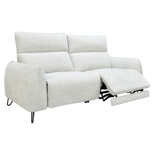 Canapé relax 3 places LYNA tissu crème