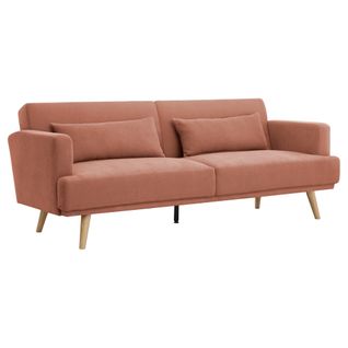 Canapé convertible 3 places ALOHA tissu terracotta