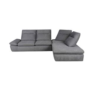 Canapé d'angle relax angle droit UNIQUE tissu gris