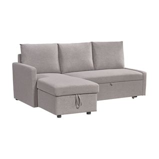 Canapé d'angle convertible méridienne réversible CAMPUS tissu gris clair