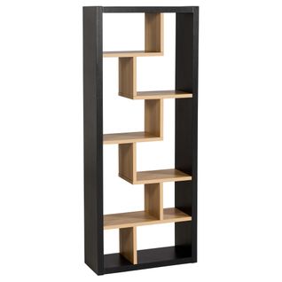 Bibliothèque séparation MEGAN imitation chêne et noir
