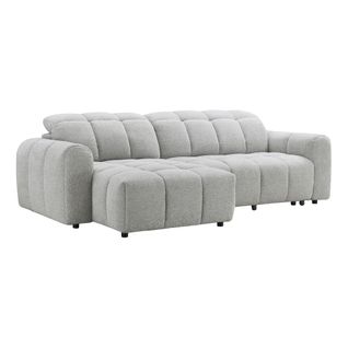 Canapé relax électrique CHARLES méridienne gauche gris clair