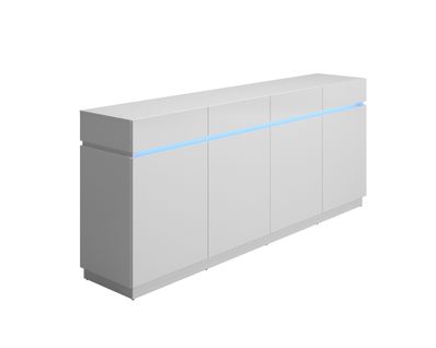 Buffet LED 4 portes L.200 LUDIVINE blanc brillant