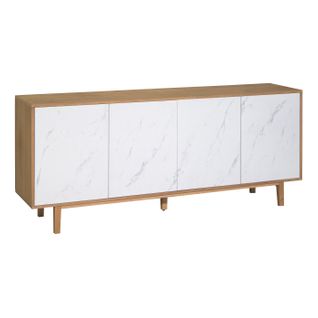 Buffet L. 200 MADO Chêne / effet marbre blanc