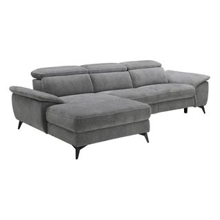 Canapé angle relax méridienn g NEWPORT III tissu gris clair