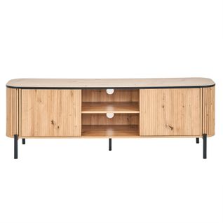 Meuble TV L. 160 cm ADRIAN Imitation chêne