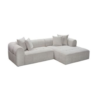 Canapé d'angle droit IRIS tissu grège