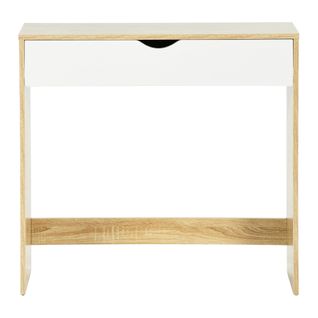 Console CATHY Imitation chêne et blanc