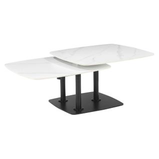 Table basse plateaux rotatifs MARIE marbre blanc