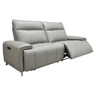 Canapé relax 3 places VERONA cuir et croûte de cuir taupe