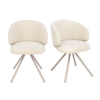 Lot de 2 chaises pivotantes ADELE tissu beige