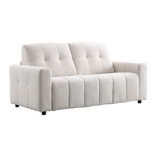 Canapé convertible express 3 places SOFTY tissu beige matelas 12 cm