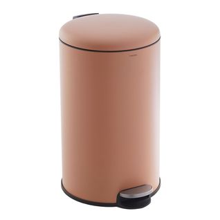 Poubelle Cuisine 30L en Acier Inoxydable, Anti-Traces, Ronde avec Pédale et Couvercle