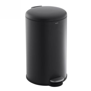 Poubelle 50l - Acier Inoxydable, Pédale Et Couvercle, Noire