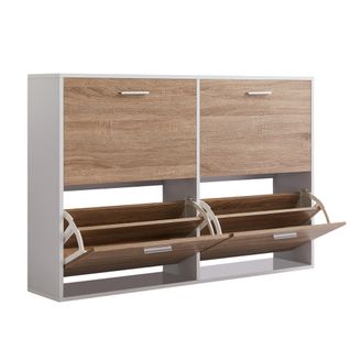 Meuble à Chaussures - Armoire à Chaussures Couleur Blanc / Bois