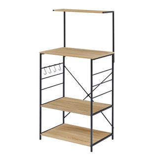 Meuble Cuisine Avec 4 Étagères, 60x40x123 Cm, Métal Noir