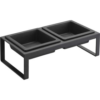 Double Gamelle Design Surélevée Pour Chat Tower Noir