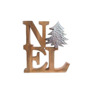 Décoration à Poser De Noël En Bois Ice - Argent