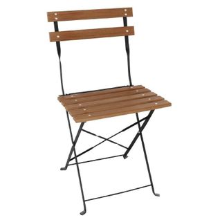 Chaises Bistro Imitation Bois - Lot De 2 -