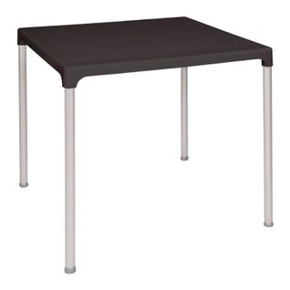 Table Carrée Noire 750 Mm Avec Pieds Aluminium