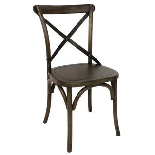 Chaises Couleur Noyer Avec Dossier Croisé - Lot De 2 -