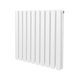 Radiateur à Colonne Ovale Chauffage Horizontal Blanc 600mm X 600mm