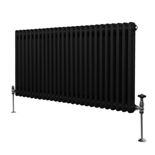 Radiateur Traditionnel à 2 Colonnes Chauffage Horizontal Noir 600 X 1192mm