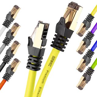 Cat8 Yw Câble Ethernet 1,5m Jaune Bande Passante 2ghz Transmission Des Données 40 Gigabits