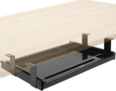 Dktsx2 Support Coulissant Pour Clavier Et Souris – Tiroir Sous La Table – Pinces En Acier