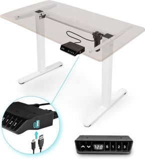 Structure De Bureau Assis-debout 72 à 118cm Supporte 70kg Plateau Vendu Séparément Duronic Tm51 We