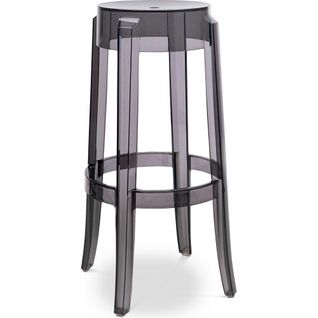 Tabouret De Bar Victoire - 75cm - Design Transparent Gris Clair