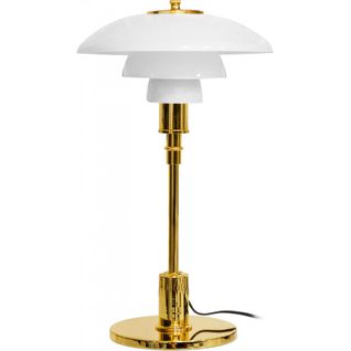 Lampe Pl 4/3 - Acier Et Verre Chromé Doré