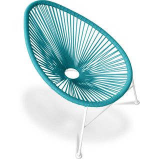 Fauteuil Acapulco - Piétement Blanc Turquoise