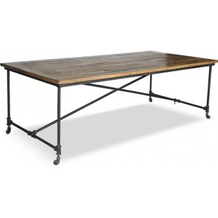 Table à Manger Vintage Industriel - Bois Et Acier Bois Naturel