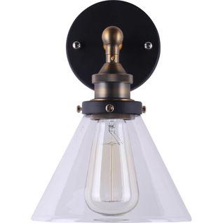 Lampe Murale Avec Abat-jour Cristal Edison – Acier Bronze