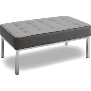 Banc Style Kanel (2 Places) - Simili Cuir Gris Foncé