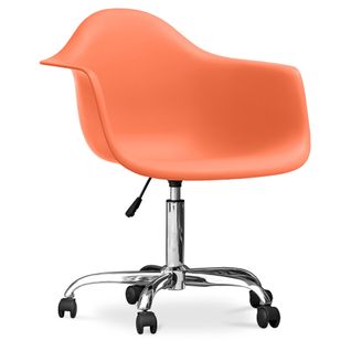Chaise De Bureau Avec Accoudoirs - Chaise De Bureau à Roulettes - Emery Orange