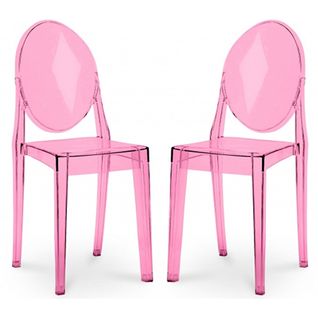 Lot De 2 Chaises De Salle à Manger Transparentes - Victoire  Rose Transparent