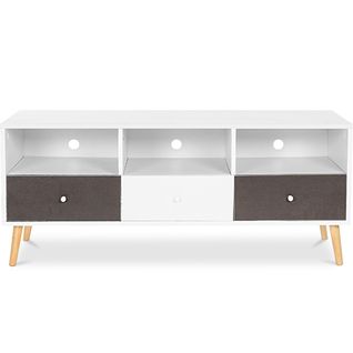 Meuble TV En Bois - Design Scandinave - Quenby  Gris