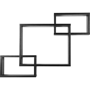 Étagère Murale En Bois - Design De Boîtes - Dagoa Noir