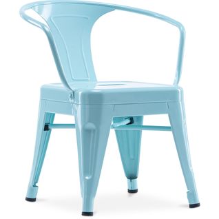 Chaise Pour Enfant Bistrot Metalix – Avec Accoudoirs - Métal Aquamarine