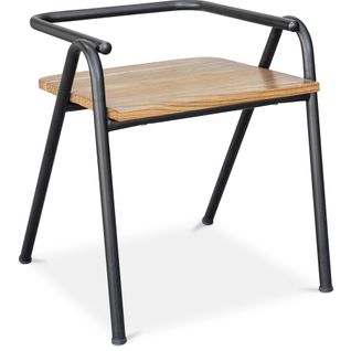 Chaise De Salle à Manger De Style Industriel Alameda - Métal Et Bois Noir