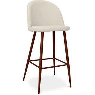 Tabouret Rembourré En Tissu - Design Scandinave - 76cm - Bennett Beige