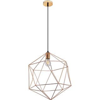 Lampe Suspendue En Fil De Fer De Conception Rétro Doré