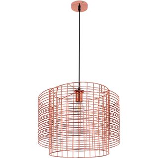 Lampe Suspendue à Structure En Fil De Fer Rose Doré