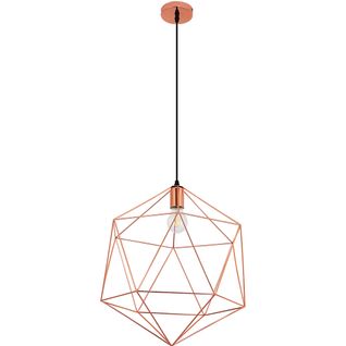 Lampe Suspendue En Fil De Fer De Conception Rétro Rose Doré