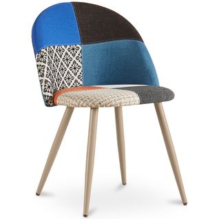 Chaise De Salle à Manger Tapissée En Patchwork - Style Scandinave -  Bennett  Multicolore