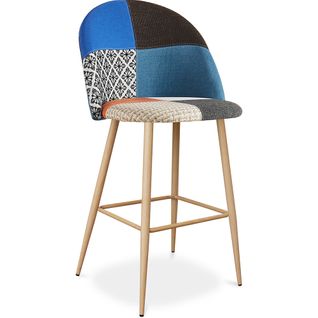 Tabouret Rembourré En Patchwork - Style Scandinave - Bennett Multicolore