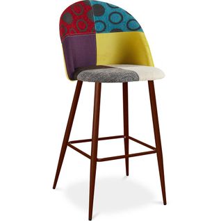 Tabouret Haut Patchwork Style Fabric - Bennett Jay Multicolore