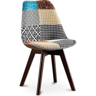Chaise à Manger Brielle Design Scandi Rétro Pieds Foncés - Multicolore Premium Nouvelle Édition - Pa